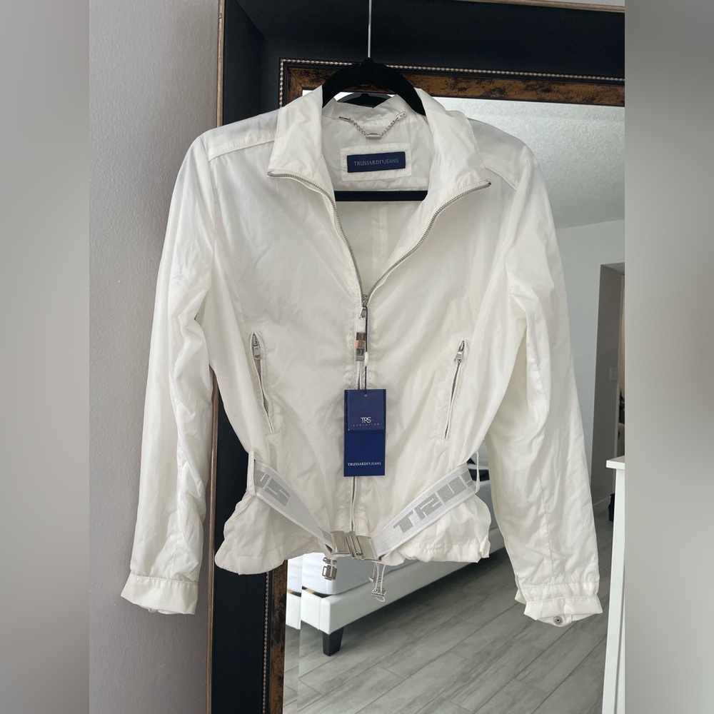 TRUSSARDI Women's White WindbreakerJacket